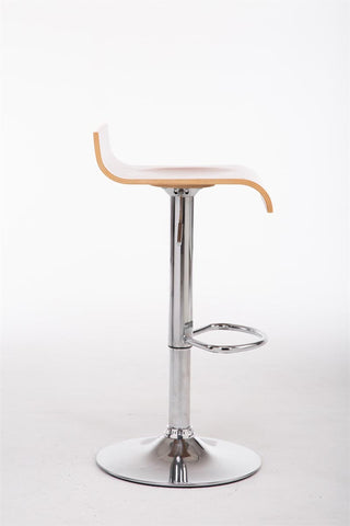TPFLiving Barhocker Wullf Gestell Metall in Chromoptik Holzsitz