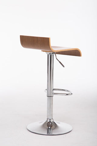 TPFLiving Barhocker Wullf Gestell Metall in Chromoptik Holzsitz