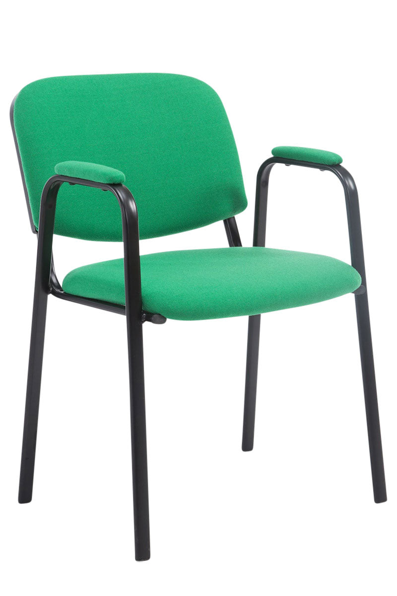 TPFLiving Besucherstuhl Keen PRO Stoffbezug mit Armlehne - Gestell Schwarz
