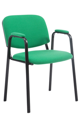 TPFLiving Besucherstuhl Keen PRO Stoffbezug mit Armlehne - Gestell Schwarz