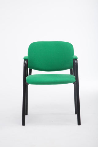 TPFLiving Besucherstuhl Keen PRO Stoffbezug mit Armlehne - Gestell Schwarz