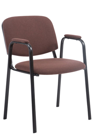TPFLiving Besucherstuhl Keen PRO Stoffbezug mit Armlehne - Gestell Schwarz