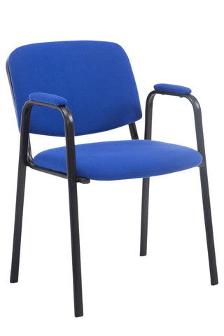 TPFLiving Besucherstuhl Keen PRO Stoffbezug mit Armlehne - Gestell Schwarz