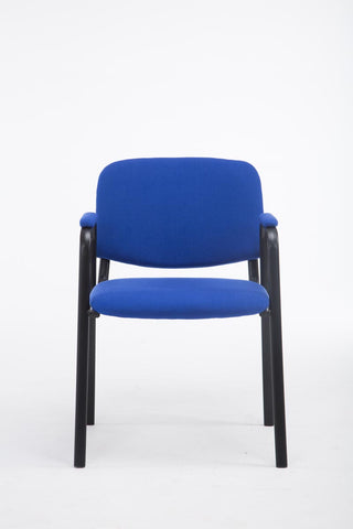 TPFLiving Besucherstuhl Keen PRO Stoffbezug mit Armlehne - Gestell Schwarz