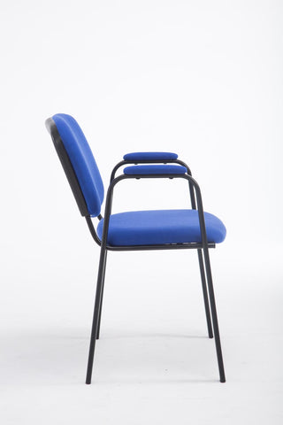 TPFLiving Besucherstuhl Keen PRO Stoffbezug mit Armlehne - Gestell Schwarz