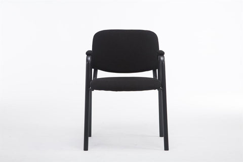 TPFLiving Besucherstuhl Keen PRO Stoffbezug mit Armlehne - Gestell Schwarz