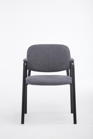 TPFLiving Besucherstuhl Keen PRO Stoffbezug mit Armlehne - Gestell Schwarz