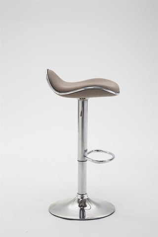 TPFLiving bar stool Shangrila metal frame in chrome look fabric