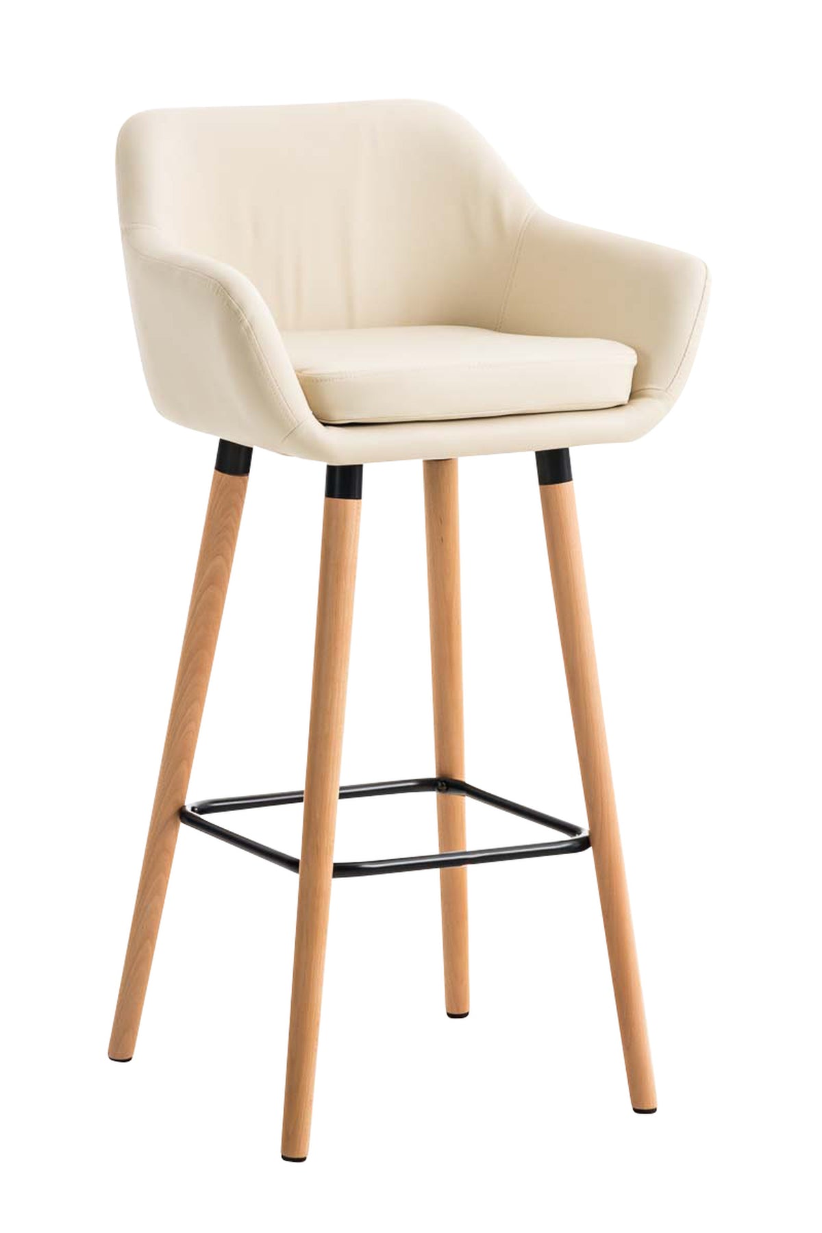 TPFLiving Barhocker Grande Gestell Holz Kunstleder