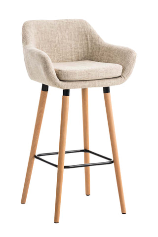 TPFLiving bar stool Grande frame wood fabric