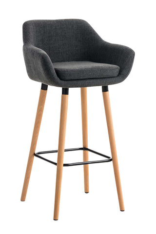 TPFLiving bar stool Grande frame wood fabric