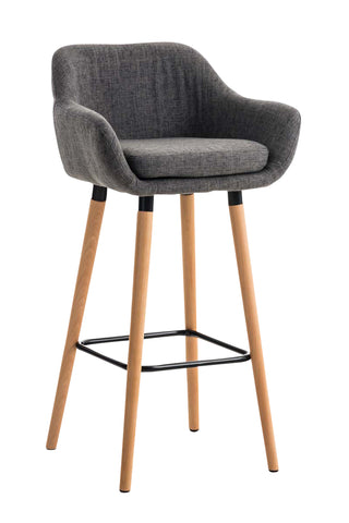 TPFLiving bar stool Grande frame wood fabric