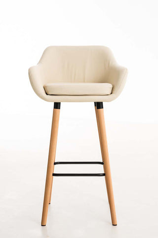 TPFLiving bar stool Grande frame wood faux leather