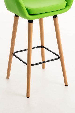 TPFLiving bar stool Grande frame wood faux leather