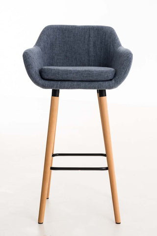 TPFLiving bar stool Grande frame wood fabric