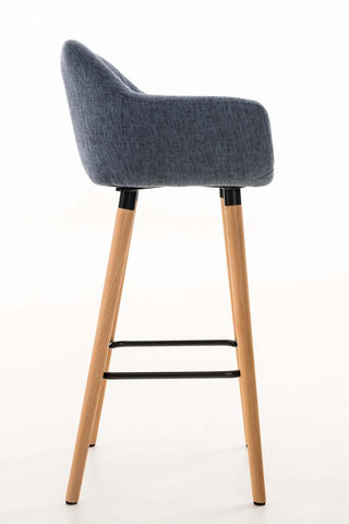 TPFLiving bar stool Grande frame wood fabric