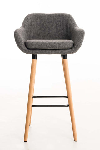 TPFLiving bar stool Grande frame wood fabric