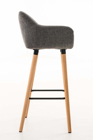 TPFLiving bar stool Grande frame wood fabric