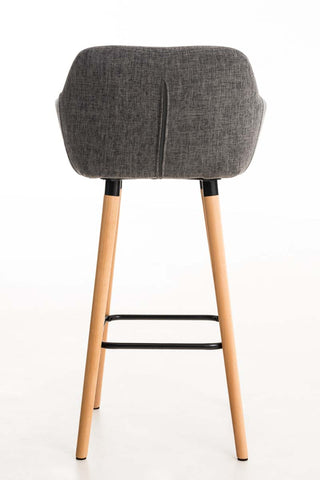 TPFLiving bar stool Grande frame wood fabric