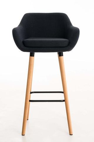 TPFLiving bar stool Grande frame wood fabric