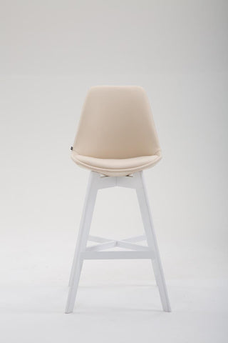 TPFLiving Bar Stool Canada Frame White Faux Leather