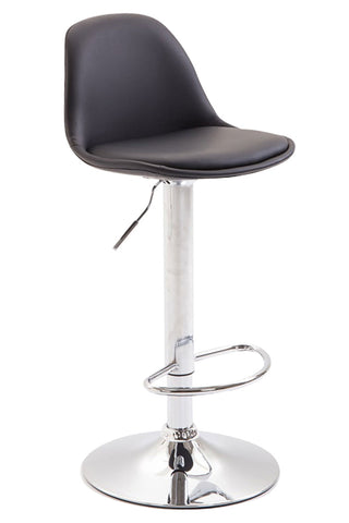 TPFLiving bar stool Kilian metal frame in chrome look fully upholstered faux leather