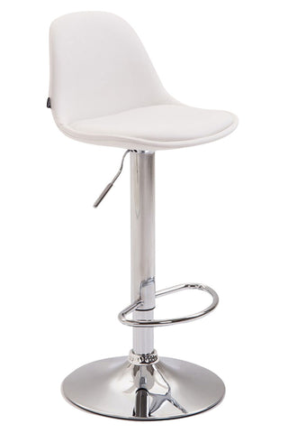 TPFLiving bar stool Kilian metal frame in chrome look fully upholstered faux leather