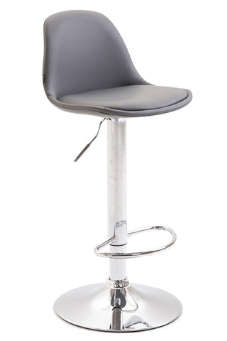 TPFLiving bar stool Kilian metal frame in chrome look fully upholstered faux leather