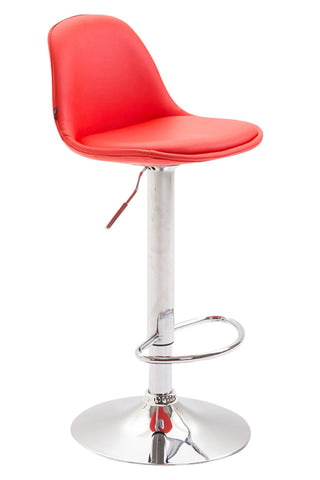 TPFLiving bar stool Kilian metal frame in chrome look fully upholstered faux leather