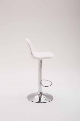 TPFLiving bar stool Kilian metal frame in chrome look fully upholstered faux leather