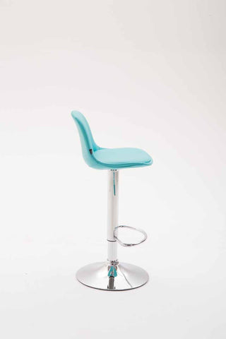 TPFLiving bar stool Kilian metal frame in chrome look fully upholstered faux leather
