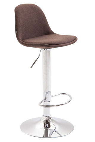 TPFLiving bar stool Kilian metal frame in chrome look fabric