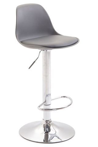 TPFLiving bar stool Kilian metal frame in chrome look faux leather