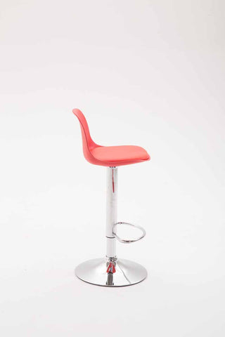 TPFLiving bar stool Kilian metal frame in chrome look faux leather