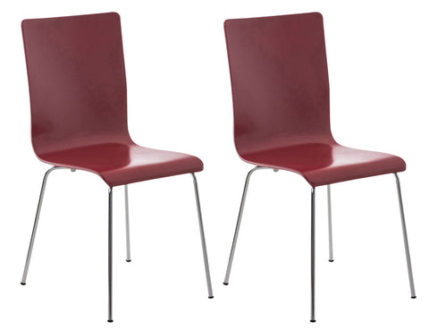 TPFLiving 2er Set Besucherstuhl Peppo mit Holzsitz