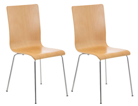 TPFLiving 2er Set Besucherstuhl Peppo mit Holzsitz
