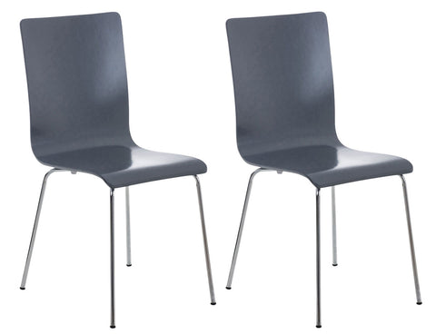 TPFLiving 2er Set Besucherstuhl Peppo mit Holzsitz