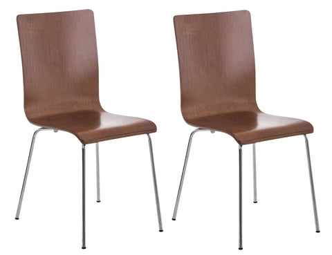 TPFLiving 2er Set Besucherstuhl Peppo mit Holzsitz