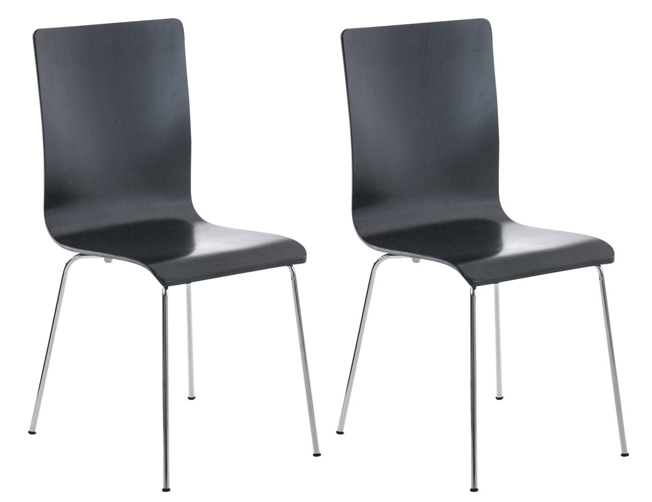 TPFLiving 2er Set Besucherstuhl Peppo mit Holzsitz