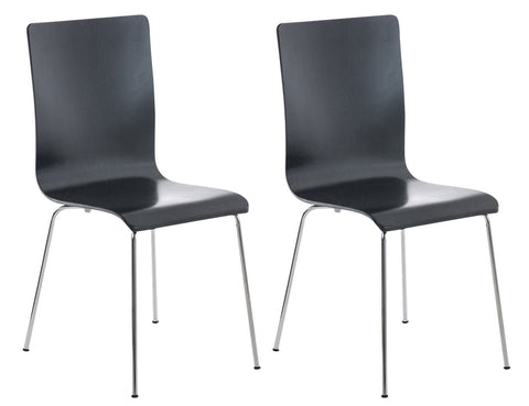 TPFLiving 2er Set Besucherstuhl Peppo mit Holzsitz