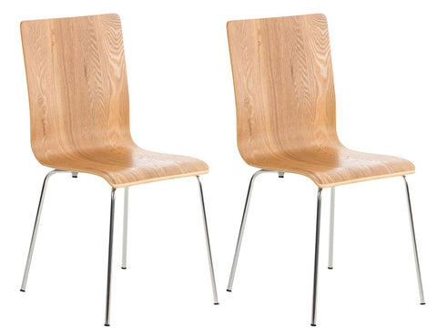 TPFLiving 2er Set Besucherstuhl Peppo mit Holzsitz