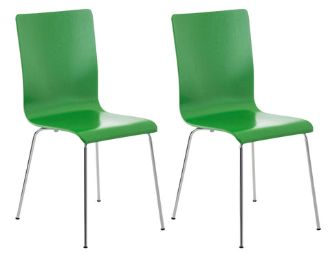 TPFLiving 2er Set Besucherstuhl Peppo mit Holzsitz