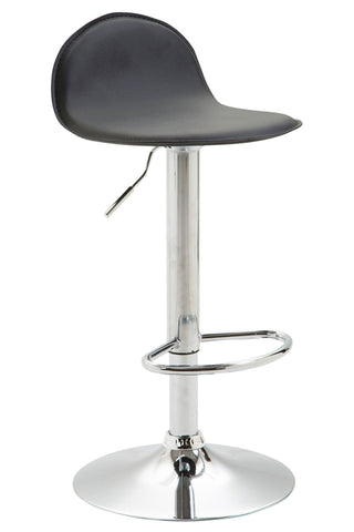 TPFLiving bar stool Lana V2 metal frame in chrome look faux leather