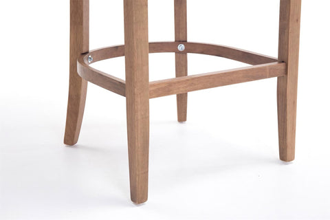 TPFLiving bar stool Wooden Luck frame wood antique light fabric