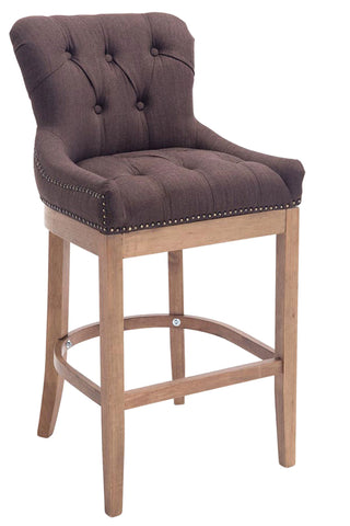 TPFLiving bar stool Wooden Luck frame wood antique light fabric