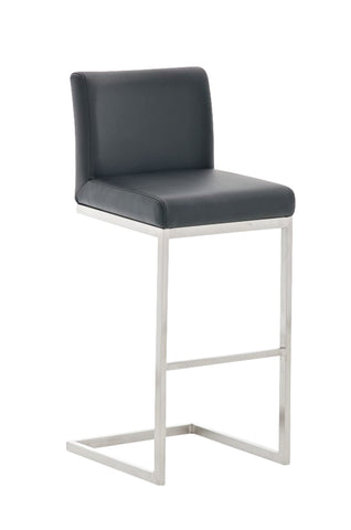 TPFLiving bar stool Paragon frame stainless steel faux leather