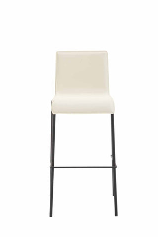 TPFLiving Bar stool Kano frame round flat black faux leather