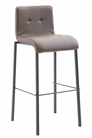 TPFLiving bar stool Kano square frame black faux leather