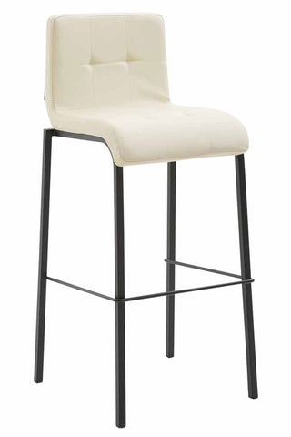 TPFLiving bar stool Kano square frame black faux leather