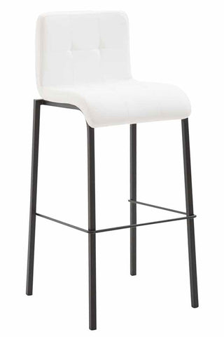 TPFLiving bar stool Kano square frame black faux leather